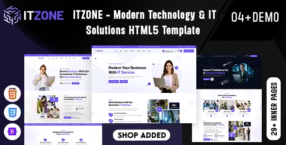 Itzone - Modern Technology & IT Solutions HTML5 Template - Technology Site Templates