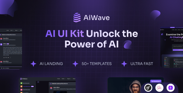 Aiwave - Symfony - AI SaaS Website + Dashboard UI Kit - Software Technology