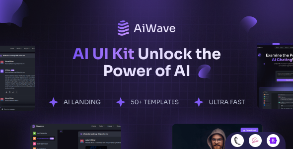 Aiwave - Flask - AI SaaS Website + Dashboard UI Kit - Software Technology
