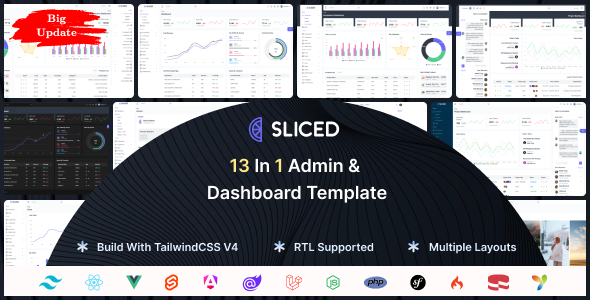 Sliced - Laravel 12, React, Angular, Blazor, Vue, Svelte & Tailwind CSS Admin & Dashboard Template - Admin Templates Site Templates