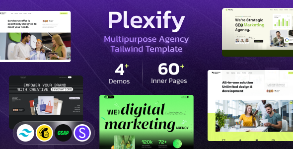 Plexify - Creative Agency Tailwind CSS Template - Corporate Site Templates
