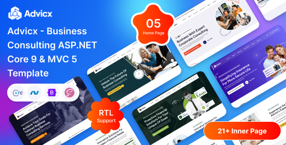 Advicx - ASP.Net Core 9 & MVC 5 Business Consulting Template - Business Corporate