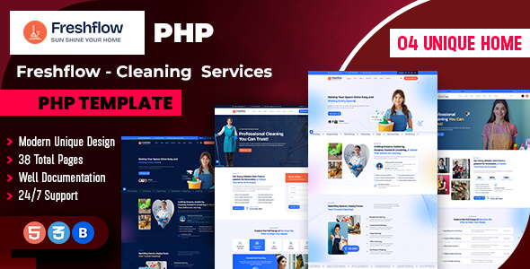 Freshflow - Cleaning Services PHP Template - Business Corporate