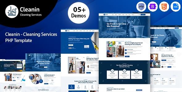 Cleanin - Cleaning Services PHP Template - Business Corporate