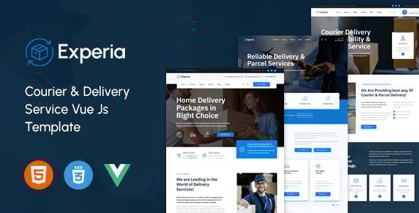Experia | Courier & Delivery Service Vue Js Template - Business Corporate