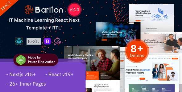Bariton - Next.js AI & Machine Learning Startup Template for IT Services - Business Corporate