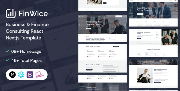 Finwice | Business & Finance Consulting React NextJs Template - Business Corporate