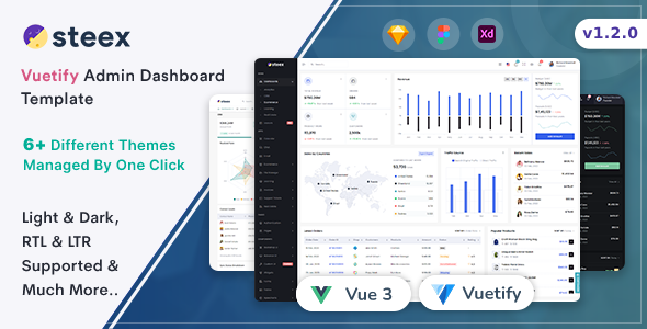 Steex - Vuetify Admin & Dashboard Template - Admin Templates Site Templates