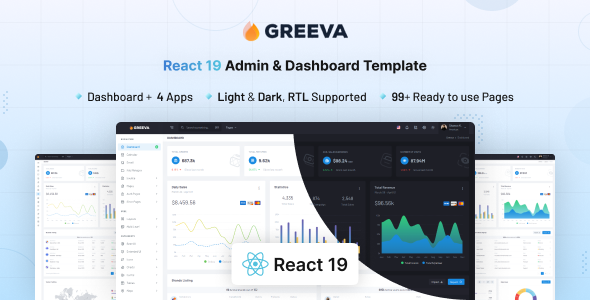 Greeva - React Admin & Dashboard Template (React 19) - Admin Templates Site Templates
