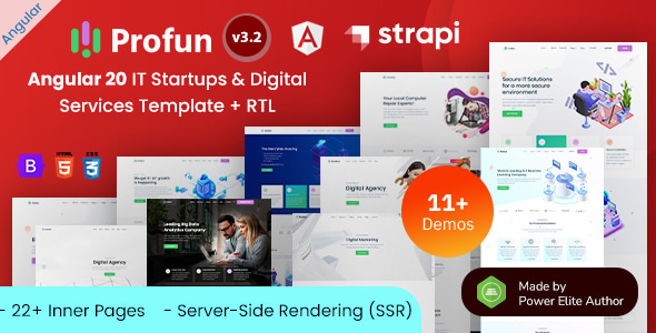 Profun - Angular 20 IT Services & Startup Agency Template - Technology Site Templates