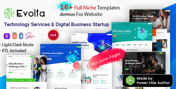 Evolta - Technology Services & Digital Business Startup Bootstrap 5 Template - Technology Site Templates