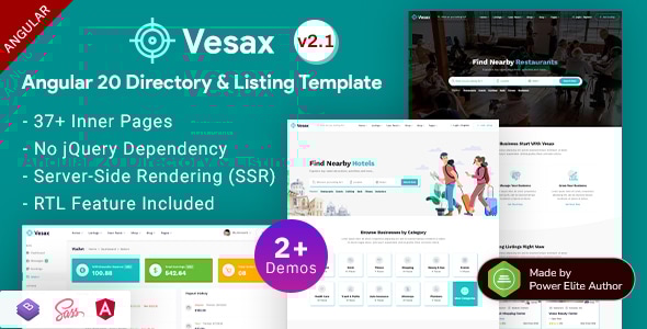 Vesax - Angular 20+ Directory Listing Template with SSR - Business Corporate