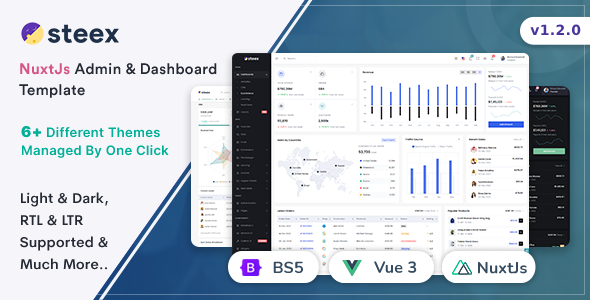 Steex - NuxtJs Admin & Dashboard Template - Admin Templates Site Templates