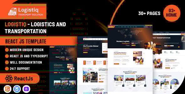 Logistiq - Logistics and Transportation React Js Template - Business Corporate