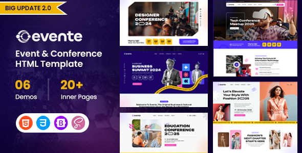 Evente - Modern Event & Conference HTML Template by ThemeGenix ...