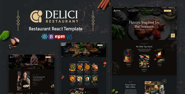 DELICI - Restaurant React Template - Restaurants & Cafes Entertainment