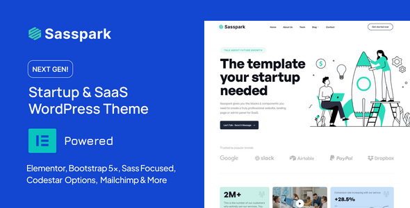 Sasspark - Startup WordPress Theme - Software Technology