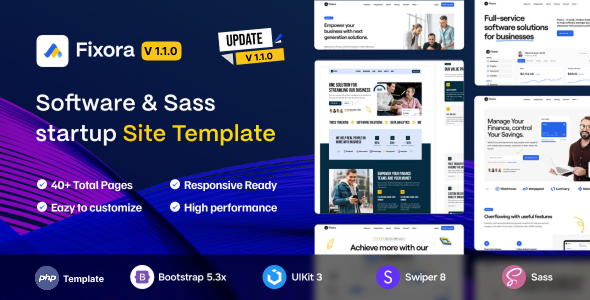 Fixora - Software, SaaS & Startup PHP Template - Technology Site Templates