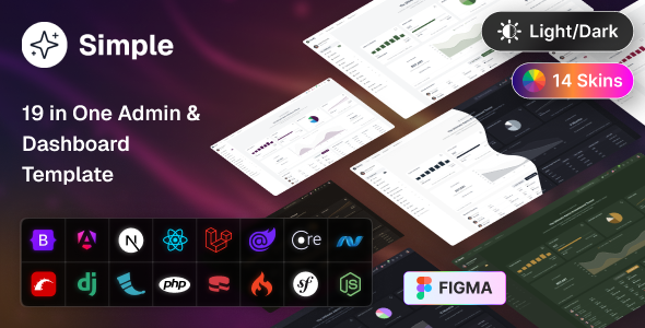 Download Simple Admin - Multipurpose 19 in One Minimal Admin ...