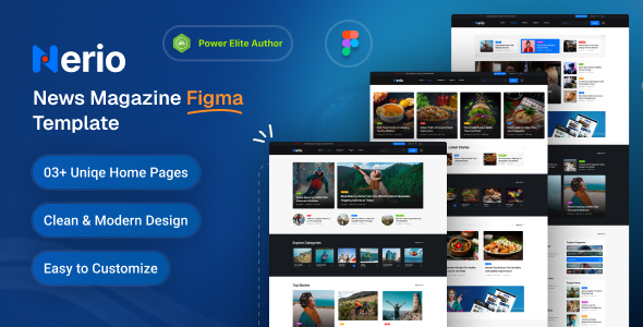 Nerio - News Magazine Figma Template - Business Corporate