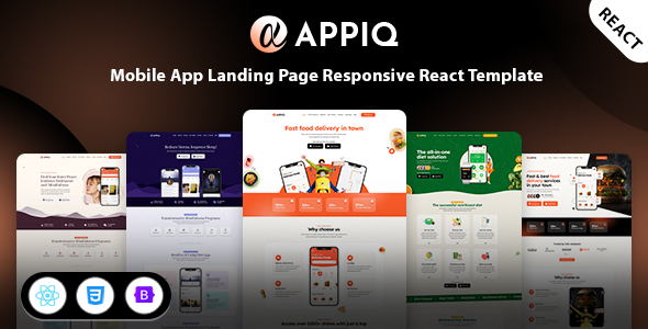 APPIQ - Mobile App Responsive React Template - Technology Site Templates