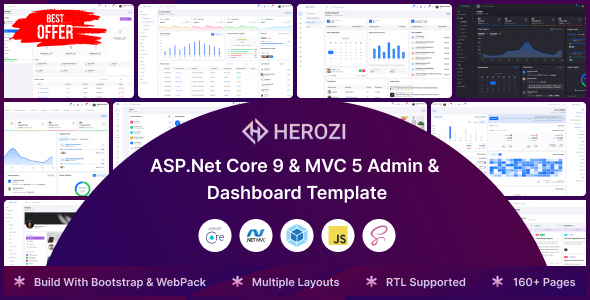 Herozi - ASP.Net Core & MVC Admin & Dashboard Template - Admin Templates Site Templates