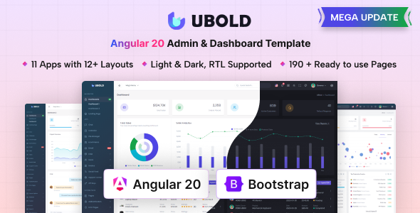 UBold - Angular Admin & Dashboard Template (Angular 20) - Admin Templates Site Templates