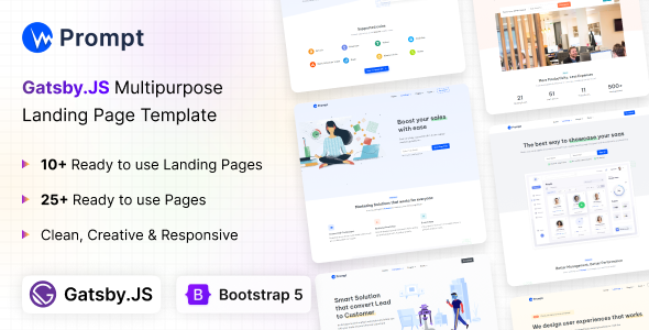 Prompt - Gatsby.JS Modern & Multipurpose Template - Gatsby.js Jamstack