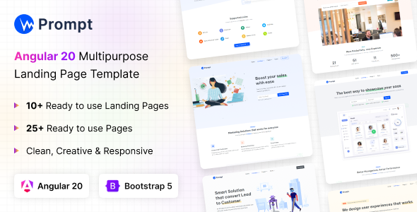Prompt - Modern & Multipurpose Angular 20 Template - Technology Site Templates