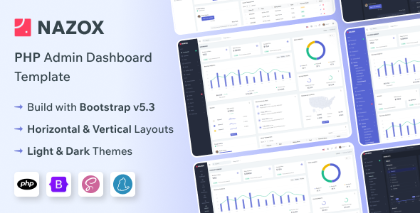 Nazox - PHP Admin & Dashboard Template - Admin Templates Site Templates