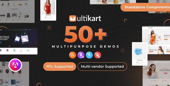 Multikart - Responsive Angular 20 eCommerce + Admin + Invoice + Email Template - Shopping Retail