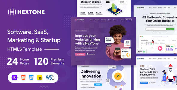 HexTone - Software, SaaS & Startup Premium HTML5 Template - Software Technology
