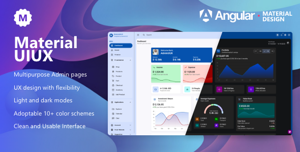 MaterialUIUX Multipurpose Angular Material Design Template Clean UI Kit - Admin Templates Site Templates