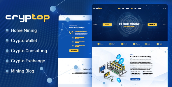 CrypTop - ICO Landing and CryptoCurrency WordPress Theme - Technology WordPress