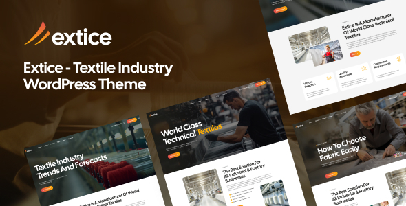 Extice - Textile Industry WordPress Theme - Business Corporate