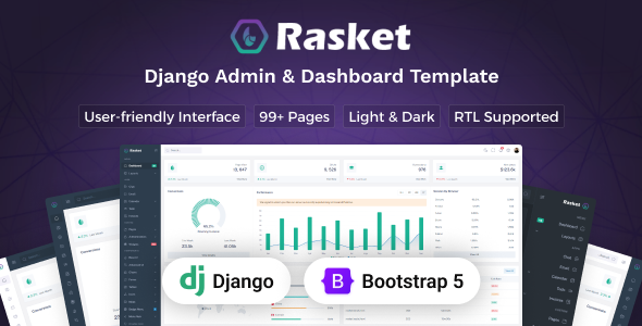 Rasket - Django Admin Dashboard Template - Admin Templates Site Templates