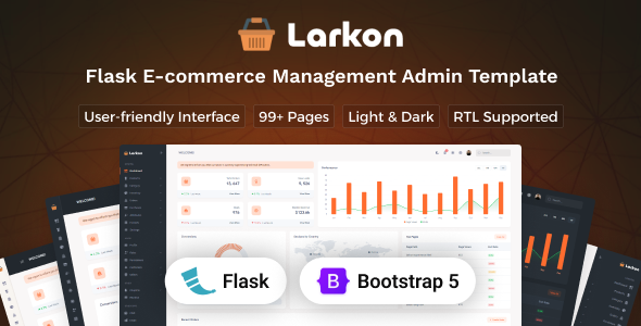 Larkon - Flask Ecommerce Management Admin & Dashboard Template - Admin Templates Site Templates