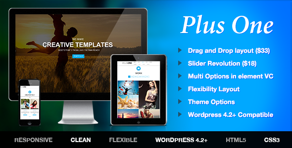 Plus - One Page Marketing Portfolio WordPress Theme - Portfolio Creative