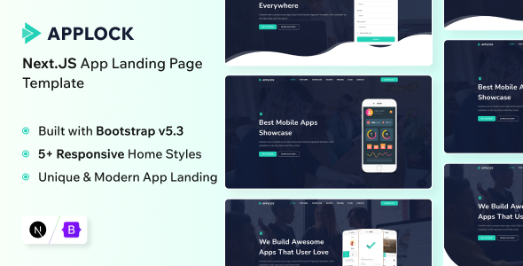 Applock - Next.JS 15 App Landing Page Template - Next.js Jamstack
