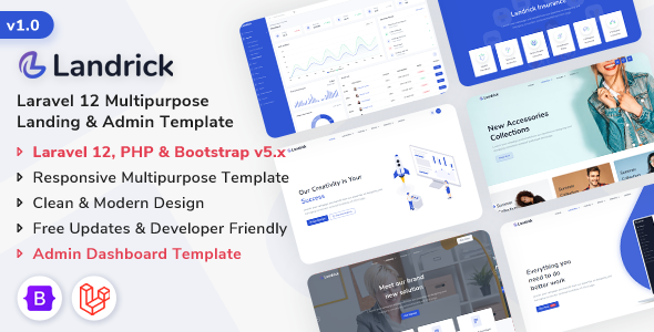 Landrick - Laravel 12 Saas & Software Landing & Admin Dashboard Template - Technology Site Templates