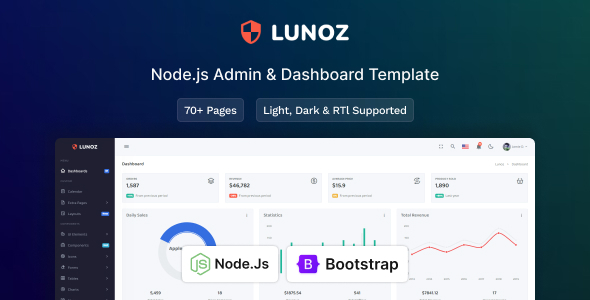 Lunoz - Node.js Admin & Dashboard Template - Admin Templates Site Templates