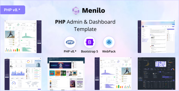 Menilo - PHP Admin & Dashboard Template - Admin Templates Site Templates
