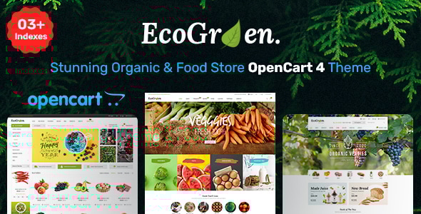 EcoGreen - Multipurpose Responsive OpenCart 4 Theme With Mobile Layouts (Organic Food Topic) - OpenCart eCommerce