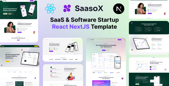 SaasoX - SaaS & Software App Landing React NextJS Template - Software Technology