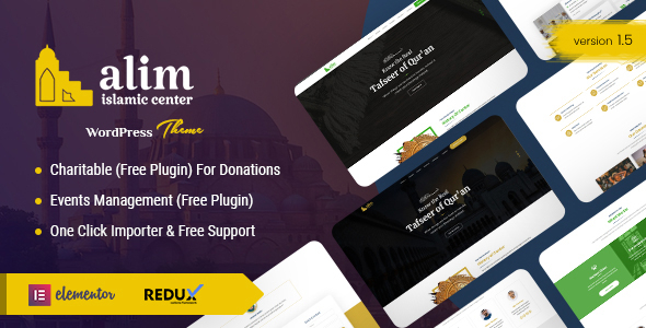 Alim - Islamic Institute & Mosque WordPress Theme + RTL - Churches Nonprofit