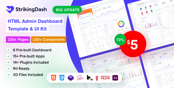 StrikingDash - HTML Admin Dashboard Template - Admin Templates Site Templates