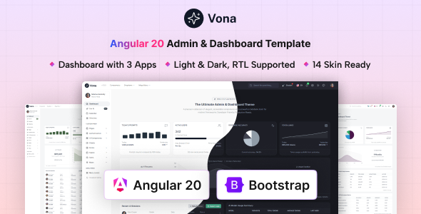 Vona - Angular 20 Minimal Admin & Dashboard Template - Admin Templates Site Templates