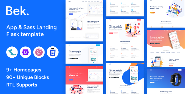 Bek - Flask Saas & Software Template - Landing Pages Marketing