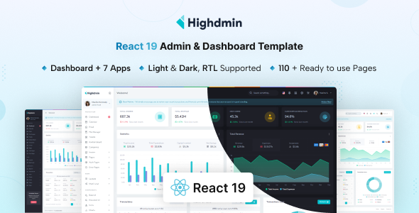 Highdmin - React 19 Admin & Dashboard Template - Admin Templates Site Templates