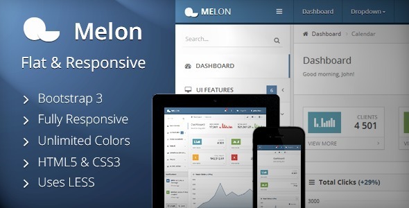 Melon – Flat & Responsive Admin Template - Admin Templates Site Templates
